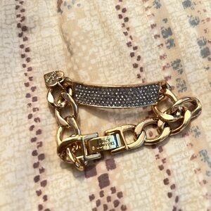 Juicy Couture Pave Plate Chain Bracelet